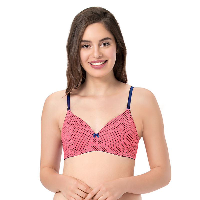 Amante Delicate Dots Padded Non-Wired T-Shirt Bra - Coral (36C)
