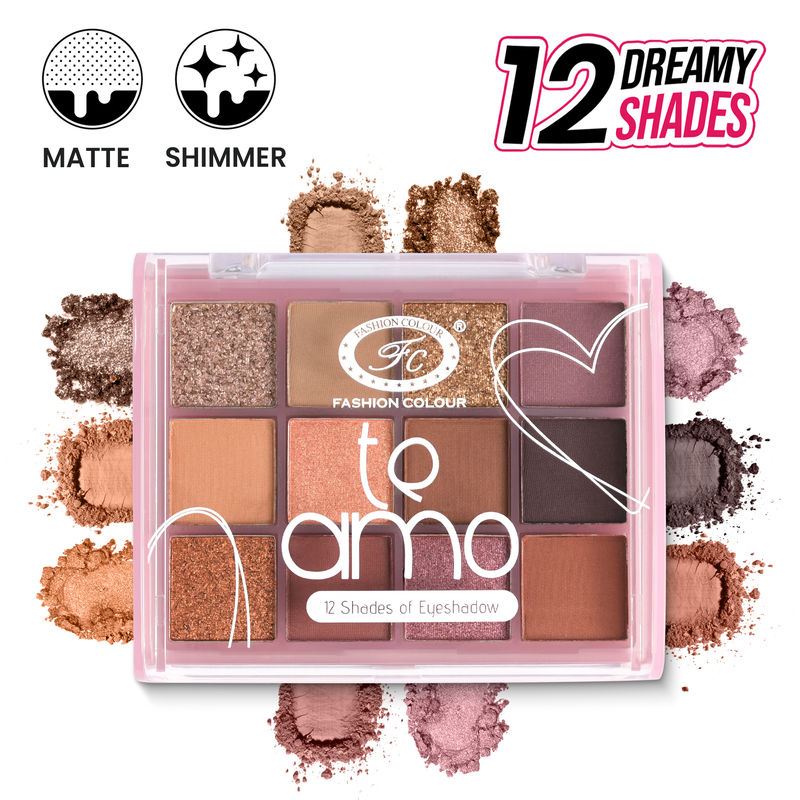 Fashion Colour Te Amo 12 Shade Eyeshadow Palette – Matte & Shimmer