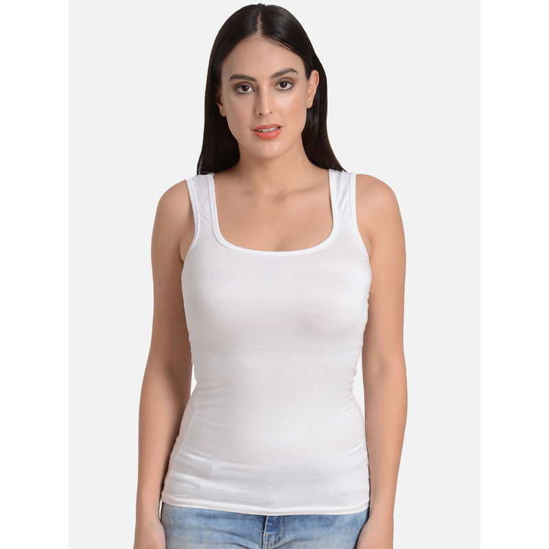 Mod & Shy Solid Camisole - White (L)