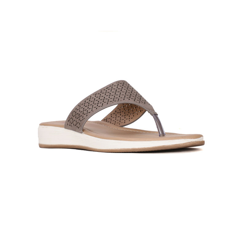 Bata Textured Grey Flats (UK 5)