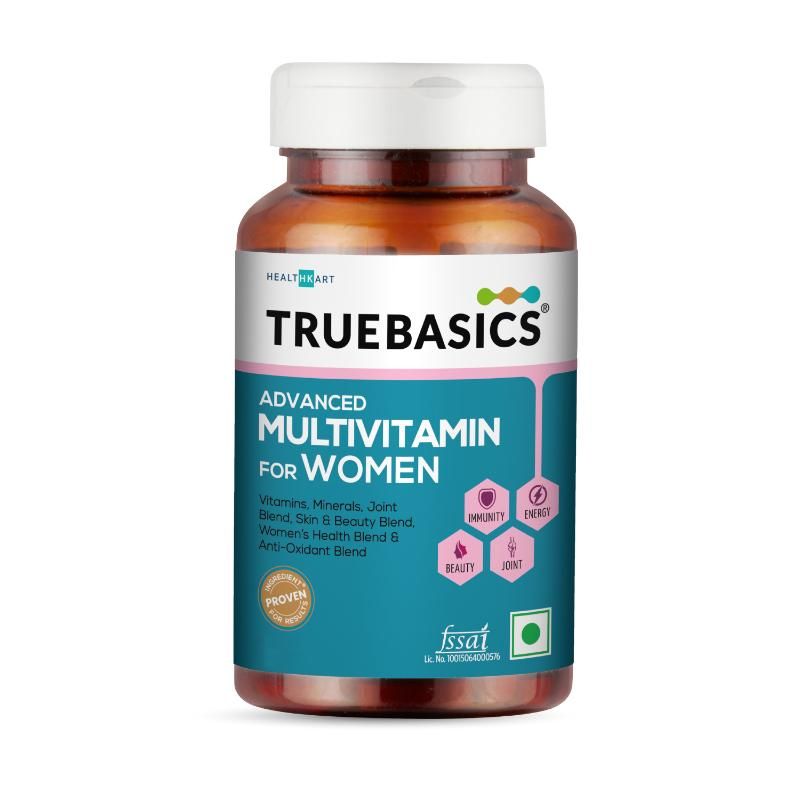 TrueBasics Multivit Women, Multivitamin For Women with Zinc, Vitamin C, Vitamin D3 & Multiminerals