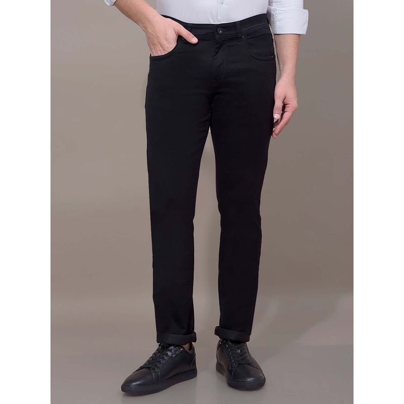 CRIMSOUNE CLUB Black Solid Slim Fit Jeans (34)