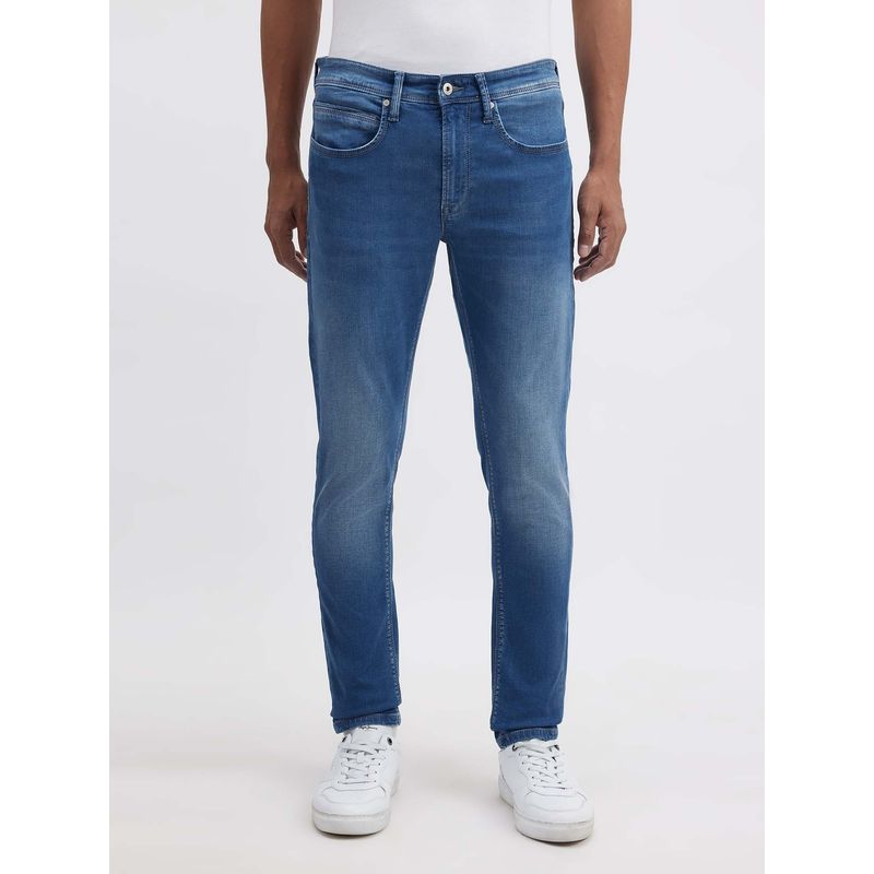 Pepe Jeans Blue Solid Slim Fit Jeans (30)