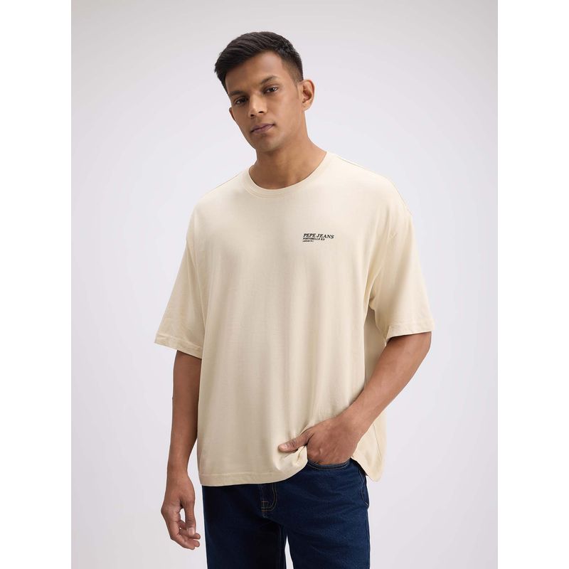 Pepe Jeans White Printed Oversized Fit T-Shirt (S)