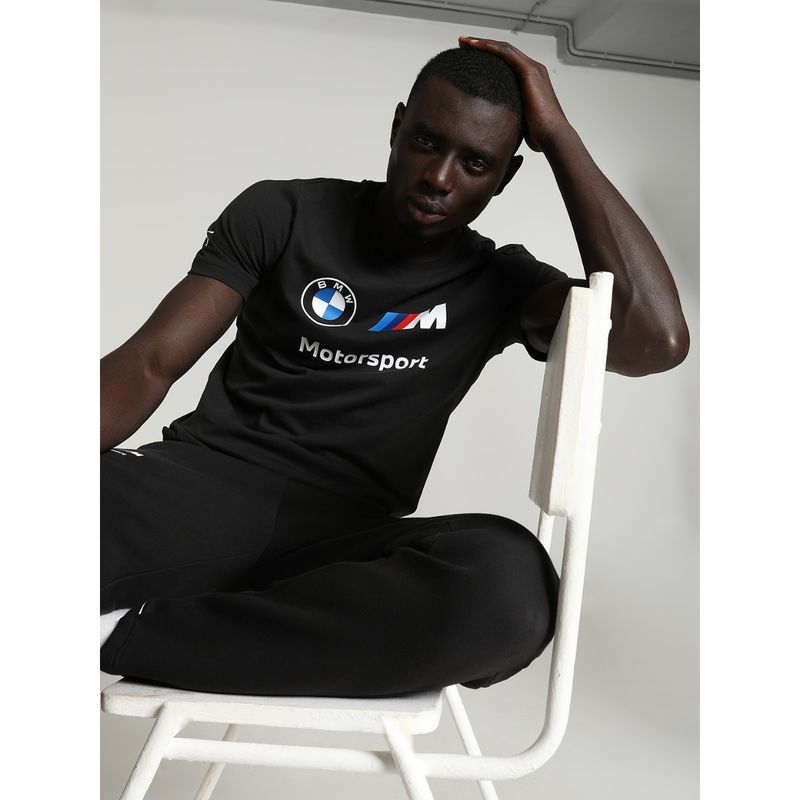 Puma BMW M Motorsport Essentials Logo Men Black T-Shirt (M)