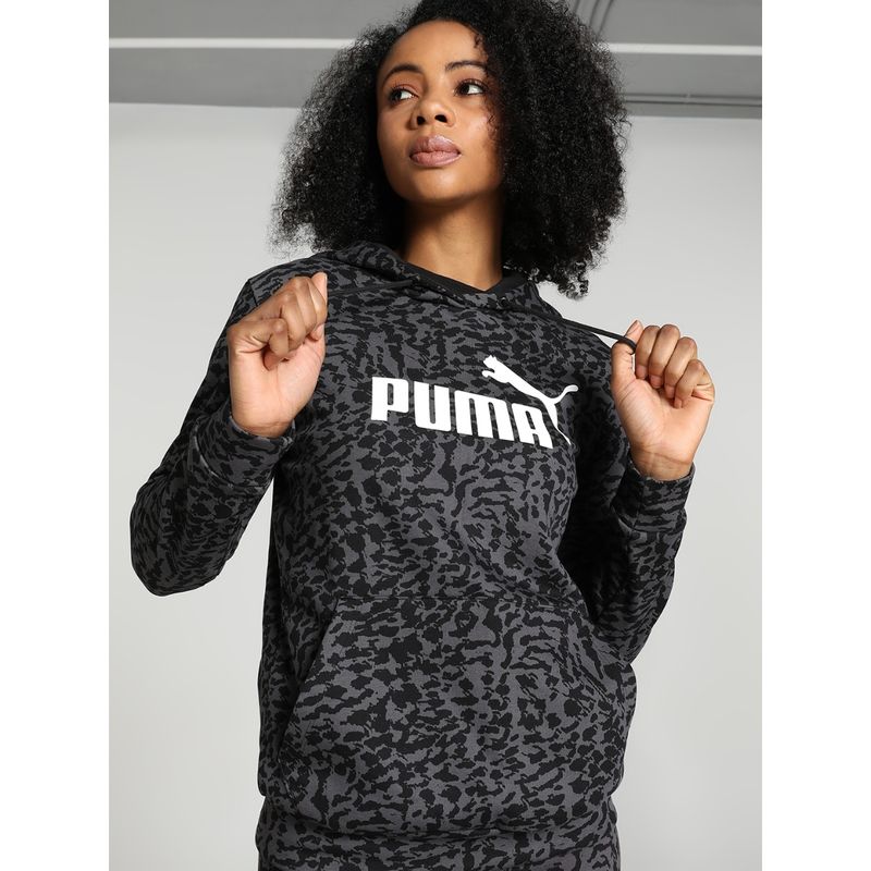 Buy Puma Essentials ANIMAL Print Women Black Hoodie Online