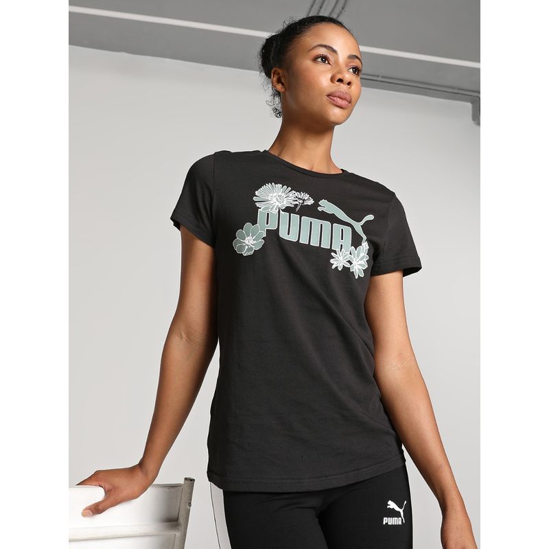 Puma Essentials+ Graphic Women Black T-Shirt (XS)