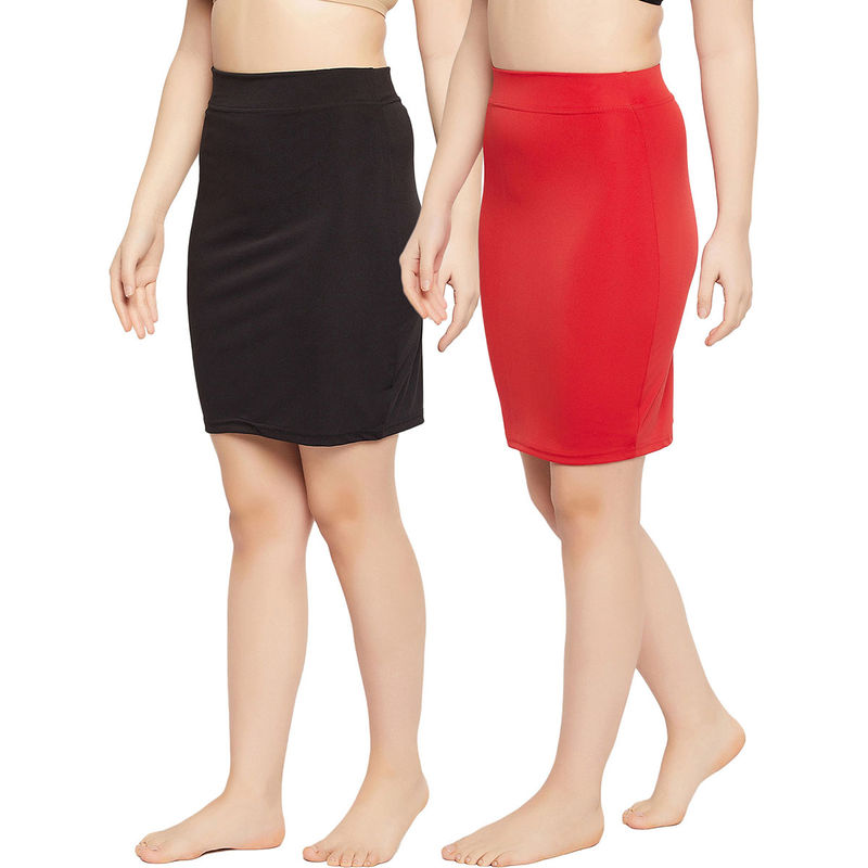 Secrets By ZeroKaata Women Seamless Assorted Skirt Shapewear (Pack of 2) (S)
