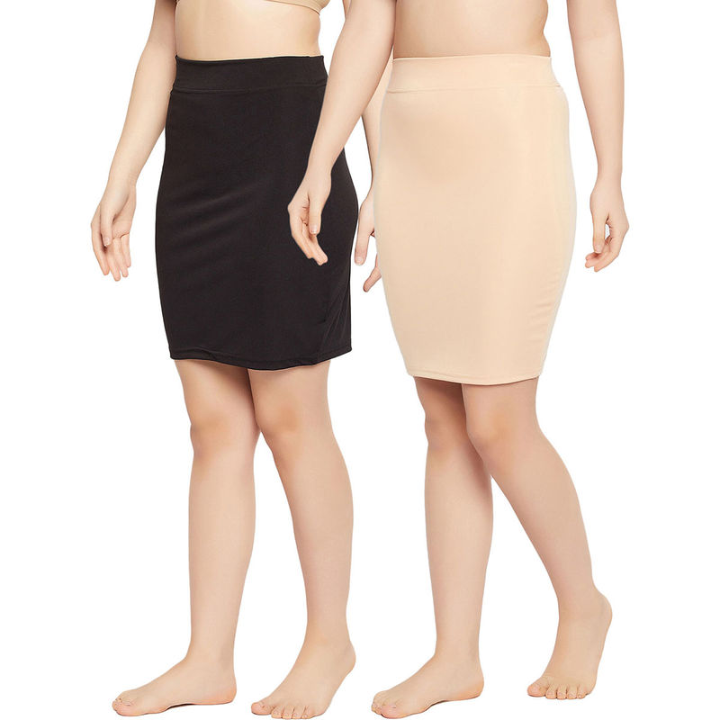 Secrets By ZeroKaata Women Seamless Assorted Skirt Shapewear (Pack of 2) (3XL)