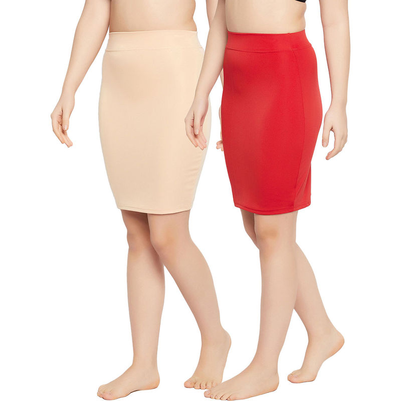 Secrets By ZeroKaata Women Seamless Assorted Skirt Shapewear (Pack of 2) (S)