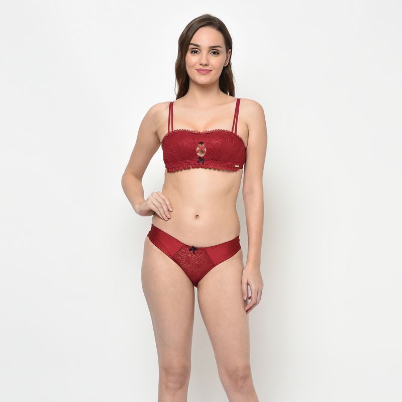 Da Intimo Multiway Push Up Lingerie Set - Maroon (36A)