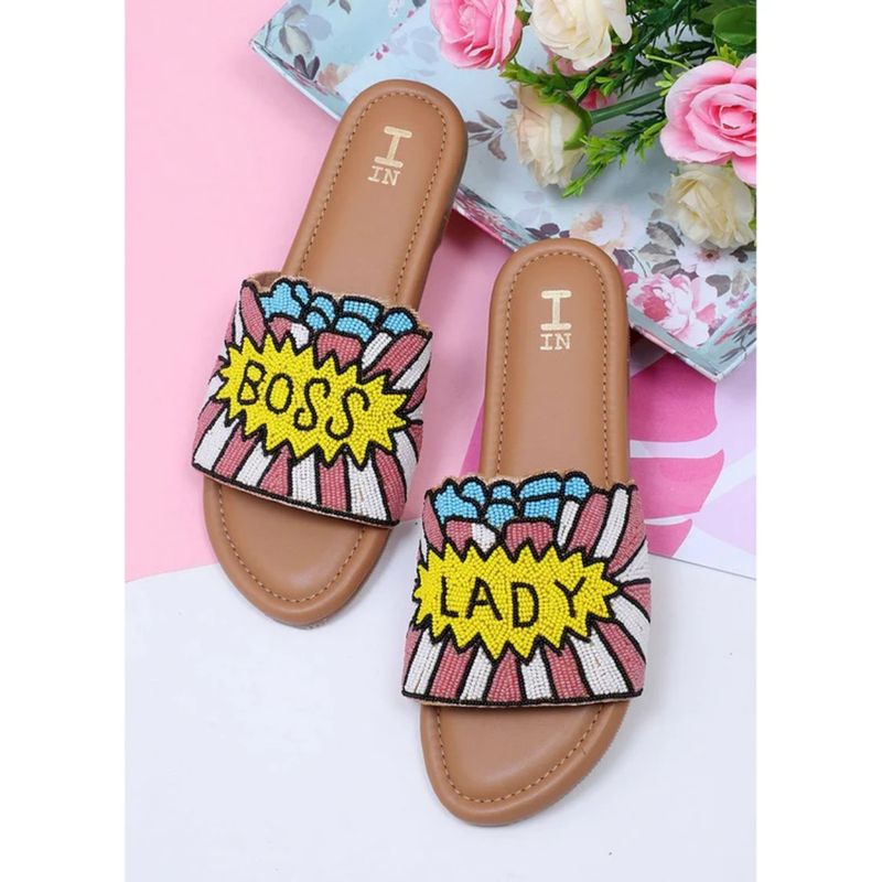 Toprico Boss Lady Beads Embroidered Tan Flat (EURO 38)