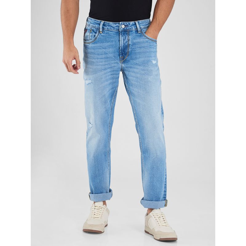 Spykar Blue Regular Fit Mid Rise Jeans for Men (32)