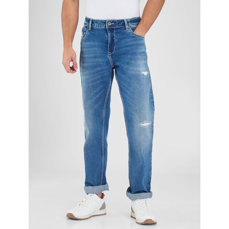 Spykar Blue Comfort Fit Mid Rise Jeans for Men (34)