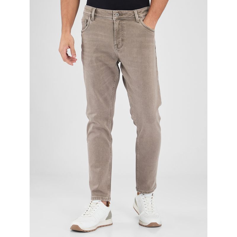Spykar Brown Regular Fit Mid Rise Jeans for Men (28)
