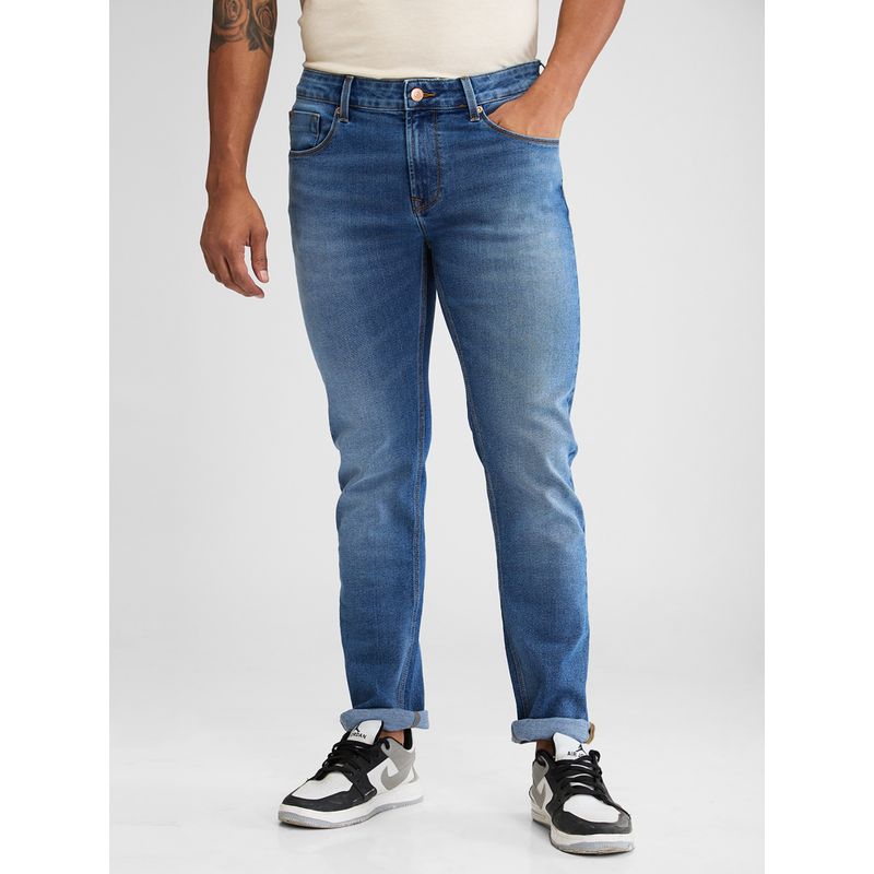 Spykar Blue Regular Fit Mid Rise Jeans for Men (30)