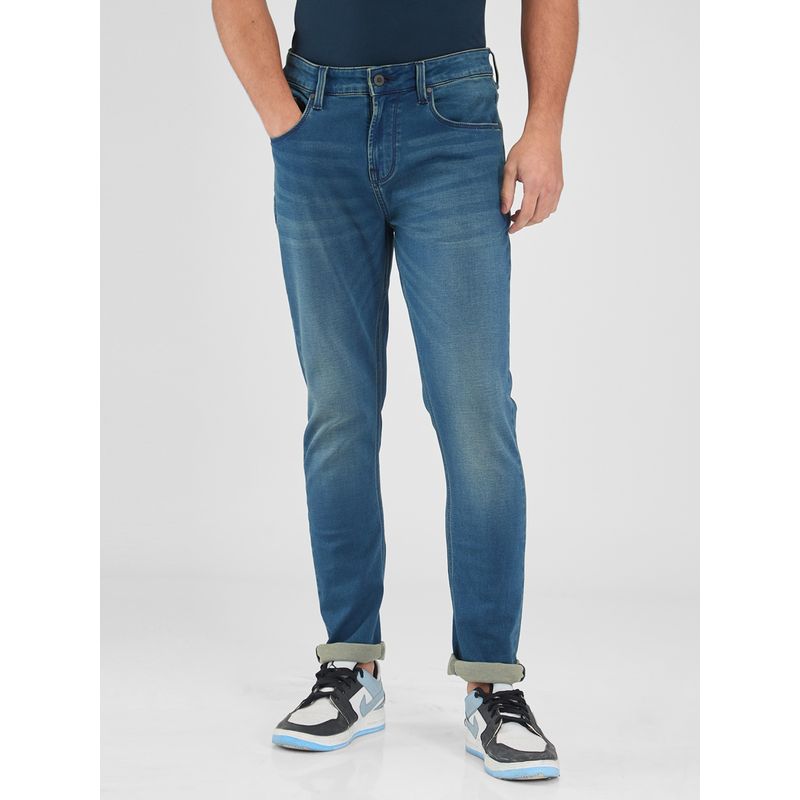 Spykar Blue Skinny Slim Fit Mid Rise Jeans for Men (30)