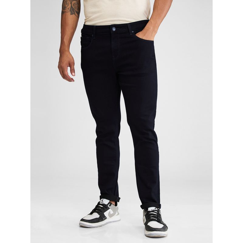 Spykar Dark Navy Blue Skinny Slim Fit Mid Rise Jeans for Men (30)