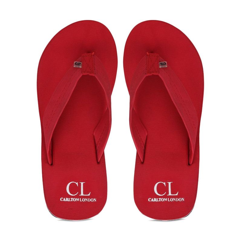 Carlton London Solid Red & Black Thong Flip-Flops (EURO 44)