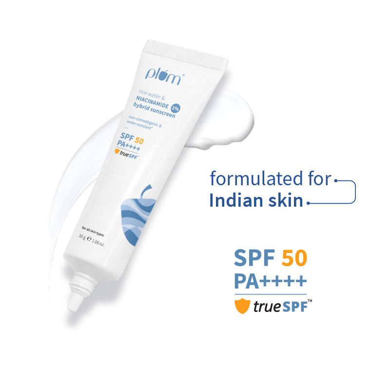 Plum 2% Niacinamide Sunscreen & Rice Water SPF 50 PA++++ Sunscreen