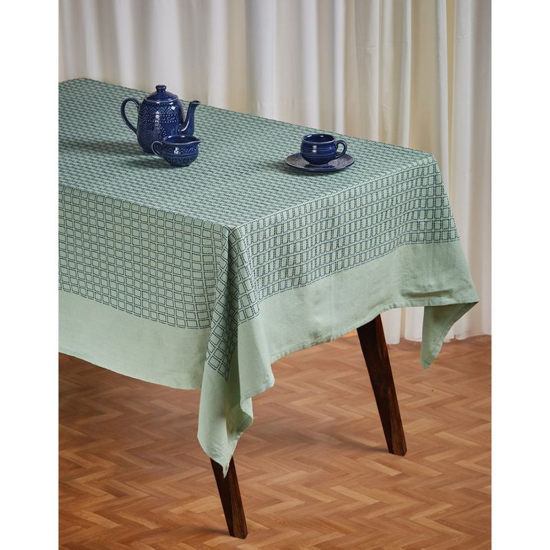 Fabindia Teal Antara Cotton Table Cover Buy Fabindia Teal Antara