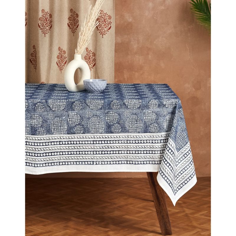Fabindia Blue Cotton Printed Table Cover Buy Fabindia Blue Cotton