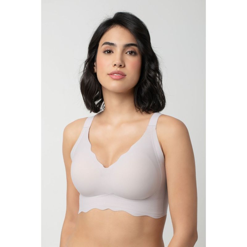 bodyline Ash Grey Seamless Moulded Full-Coverage Cups Bra (L)