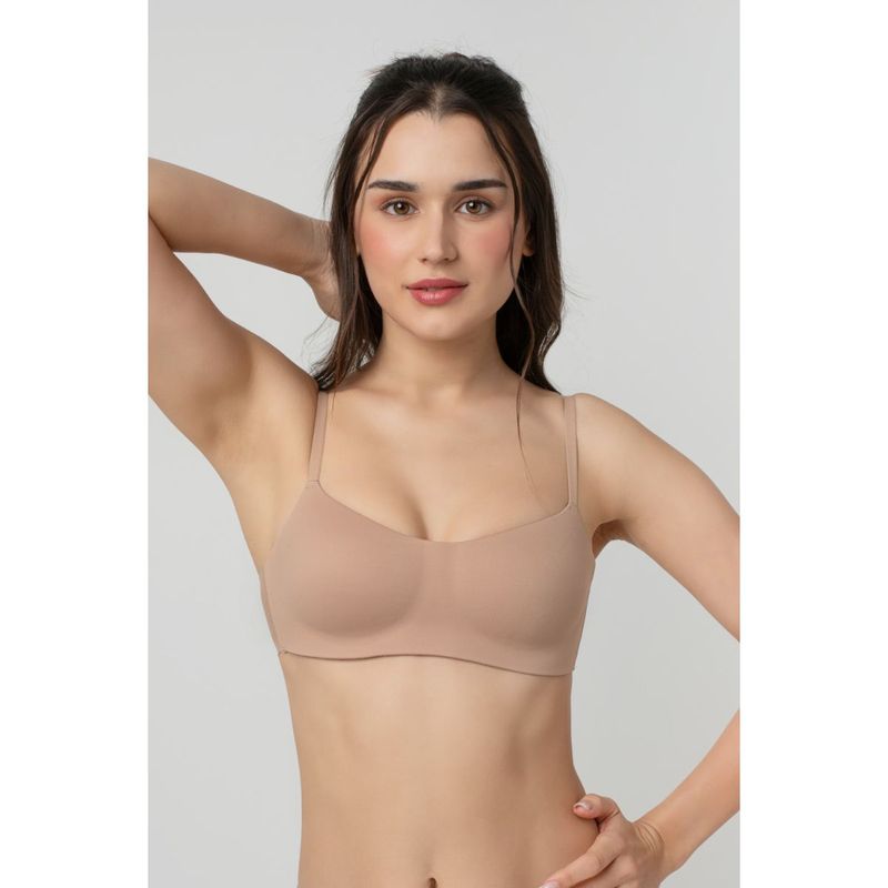 bodyline Brown Seamless Light Padded Scoop Neck with Medium Coverage Bra (S)