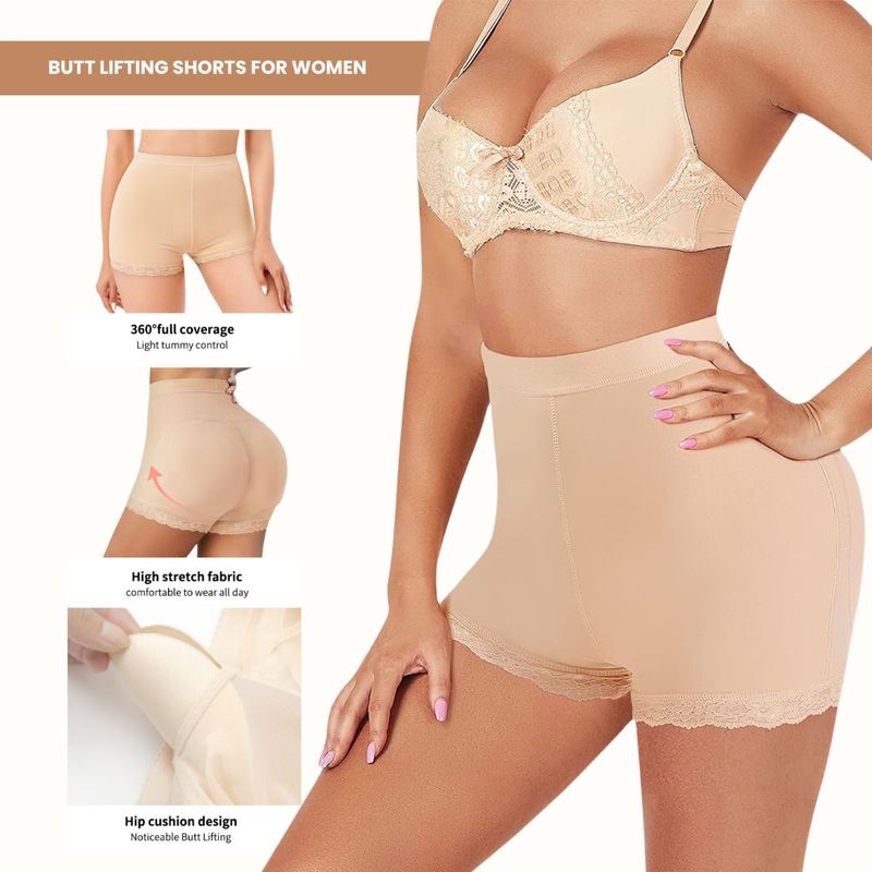 CareDone Beige Padded Seamless Bottom Enhancing Waist and Brief Shaper (S)