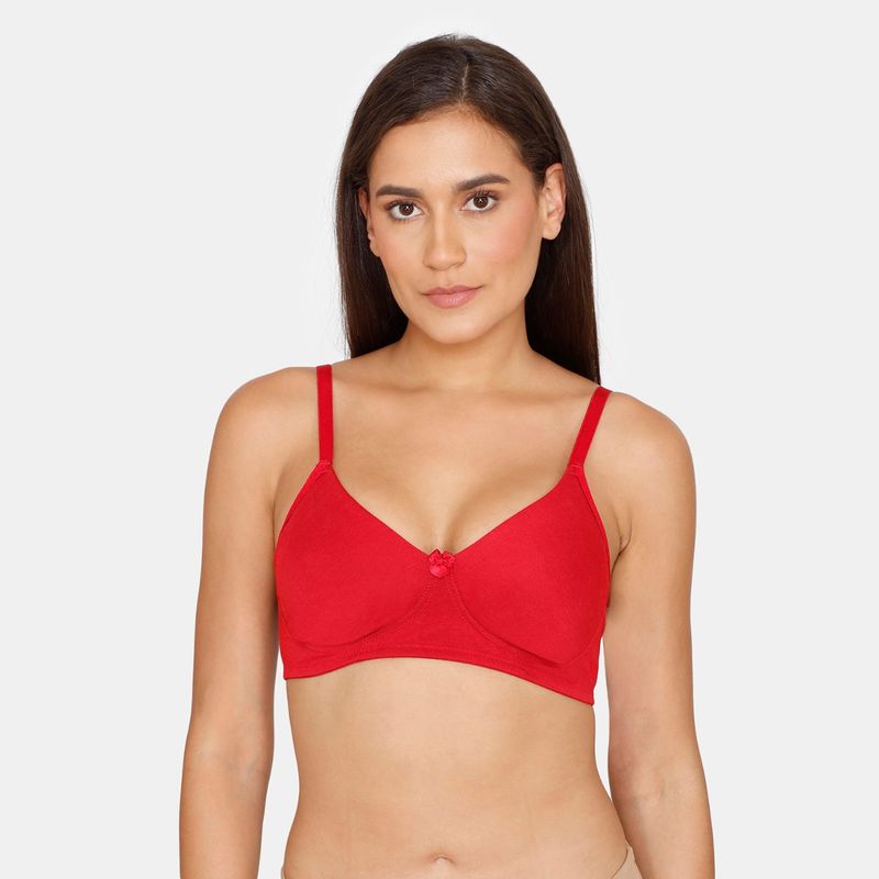 Zivame Beautiful Basics Double Layered Non Wired 3-4Th Coverage T-Shirt Bra - Ski Patrol (32C)