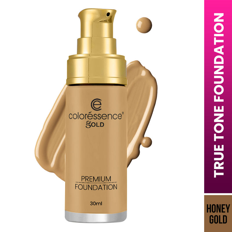Coloressence True Tone Premium Liquid Silicone Foundation Full Coverage Matte Finish - Honey Gold