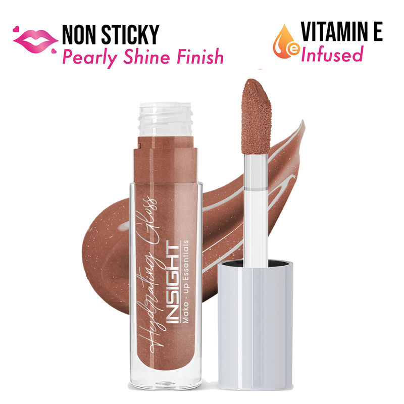 Insight Cosmetics Hydrating Gloss, Non Sticky, Ultra Shiny Lips - Brown Sugar