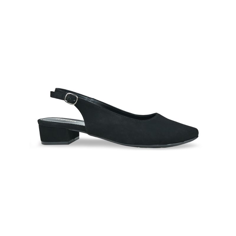 ROCIA By Regal Black Women Solid Sling Back Pumps (EURO 37)