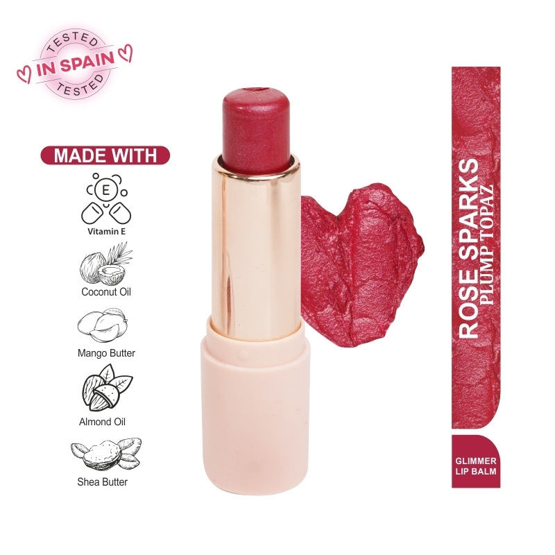 Dunamiss Glimmer Lip Balm for Tinted Moisturizing Shine - Rose Spark