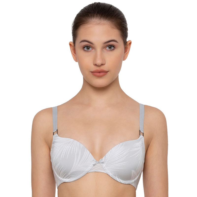 Triumph Padded Wired Tropical Palm Print Everyday T-Shirt Bra - Grey (32D)