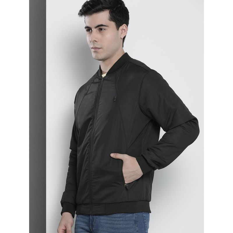 The Indian Garage Co Men Black Solid Full Sleeves Jacket (M)