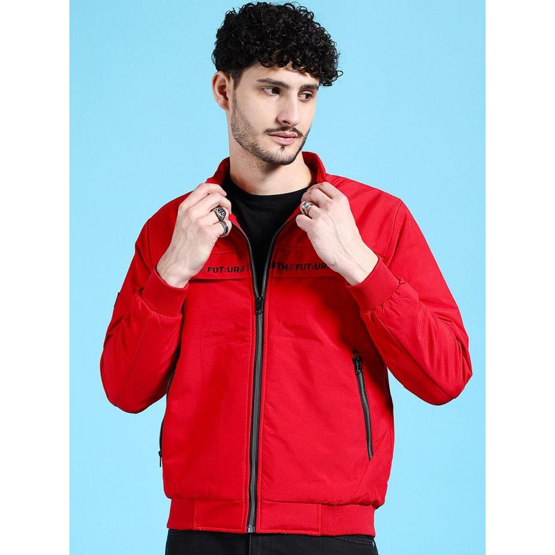 The Indian Garage Co Men Red High Neck Full Sleeves Jacket (L)
