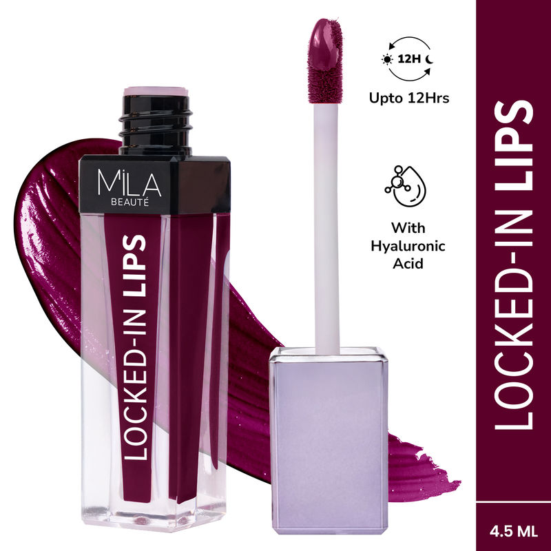 Mila Beauté 12 Hr Non-Transfer Locked-In Liquid Lipstick - Blackcurrant Cake