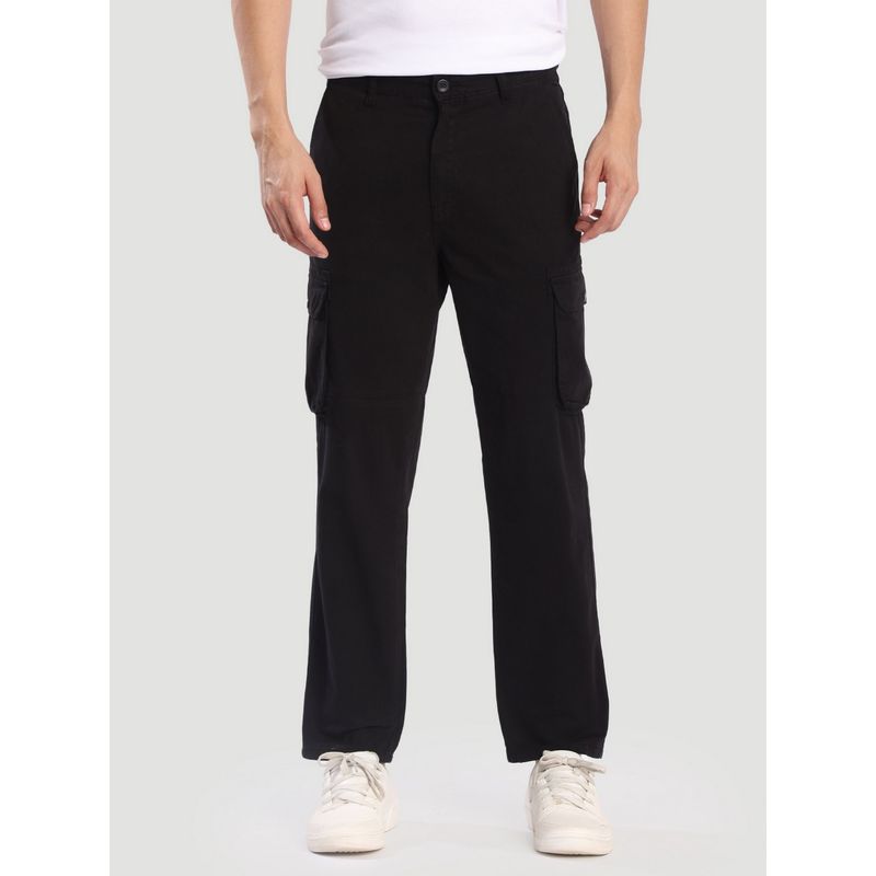 Bene Kleed Men Black Cotton Solid Regular Fit Cargo (30)