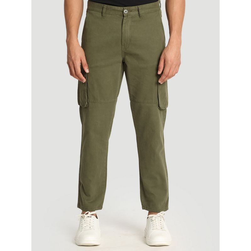 Bene Kleed Men Olive Cotton Solid Regular Fit Cargo (28)