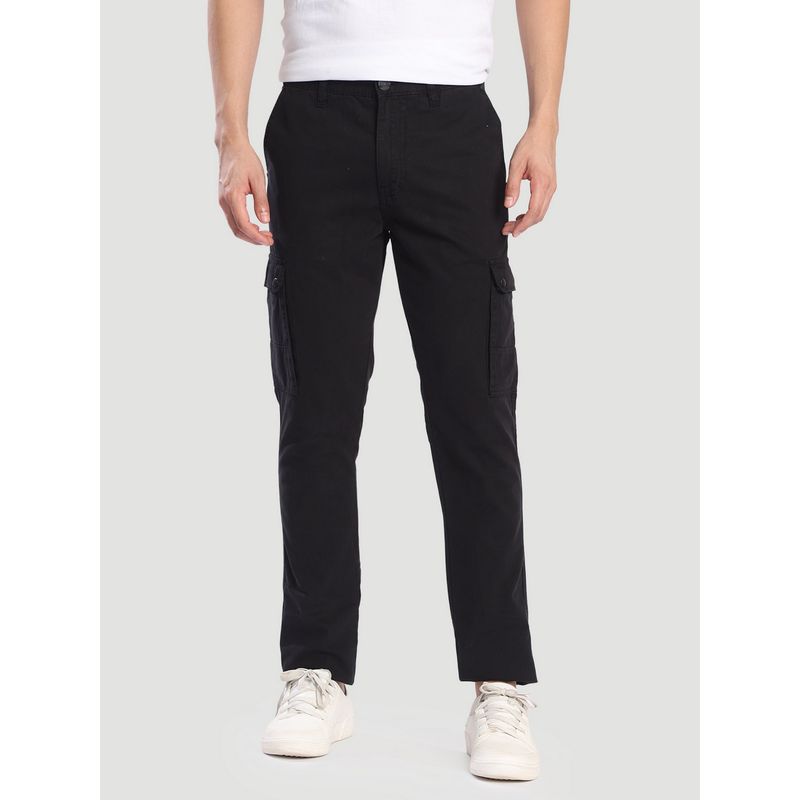 Bene Kleed Men Black Cotton Solid Slim Fit Cargo (28)