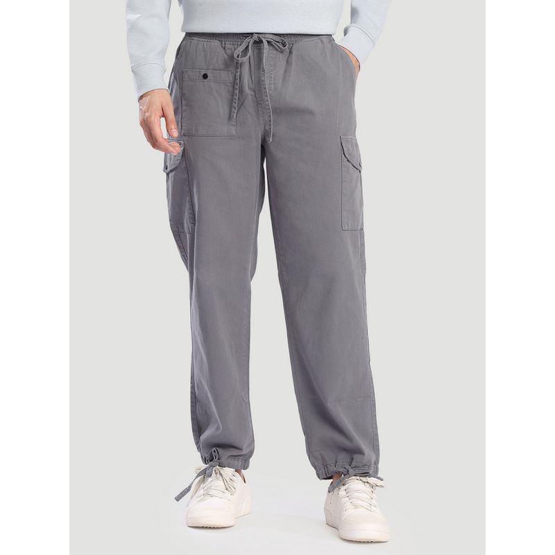 Bene Kleed Men Grey Solid Relaxed Fit Cargo (36)