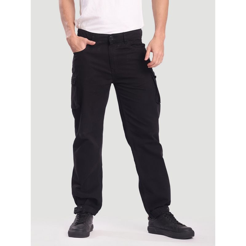 Bene Kleed Men Black Cotton Solid Relaxed Fit Cargo (28)