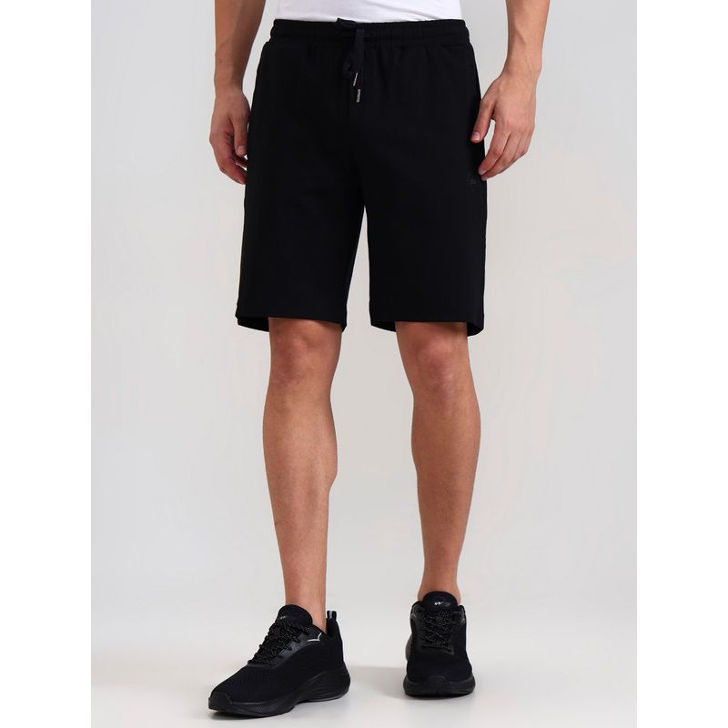 JadeBlue Black Solid Slim Fit Blended Fabric Casual Wear Summer Essential Short (40)