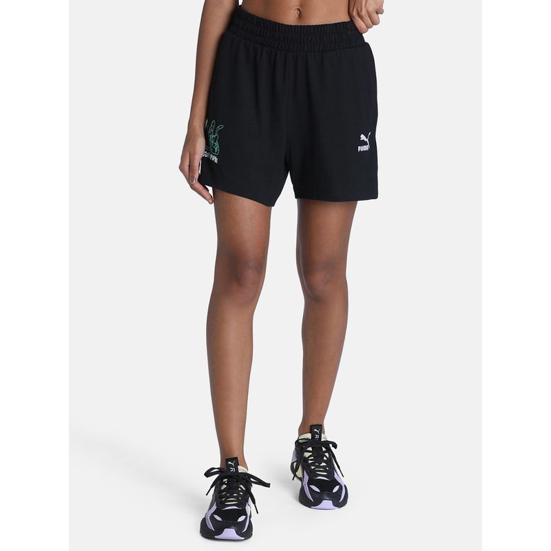 Puma Graphic Womens Black Shorts (XL)