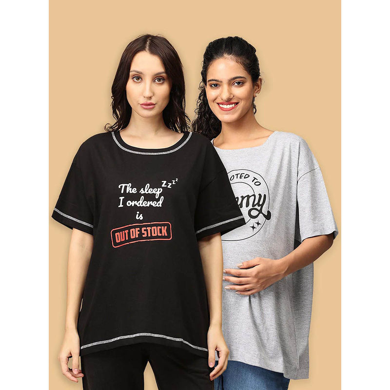 The Mom Store Oversized Mumma T Shirt (Pack Of 2) (S)