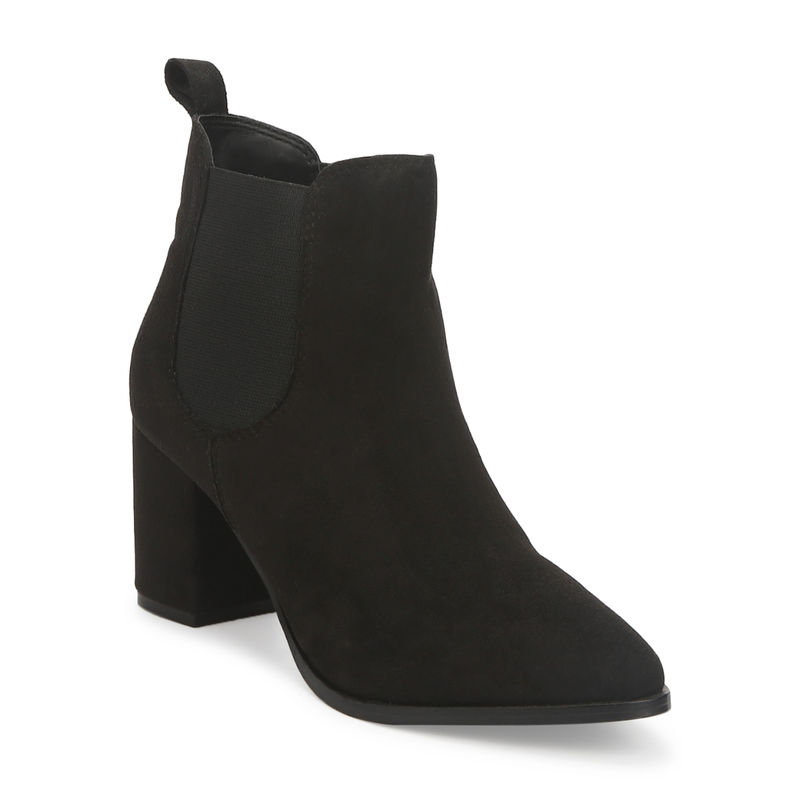 Truffle Collection Black Suede Slip On Ankle Boots - UK 4