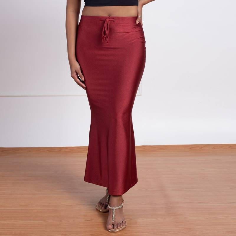 Nykd By Nykaa NYOE01-Mermaid Saree Petticoat-Maroon (2XL)