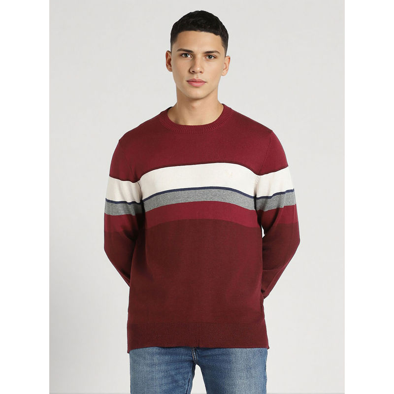 American Eagle Red Striped Crew Neck Sweater (XS)