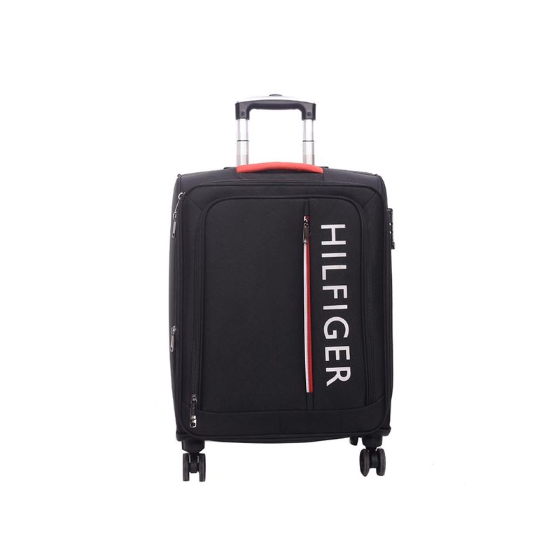 Tommy Hilfiger Dazzle Lite Ultra Plus Printed Soft Luggage Trolley Black Cabin